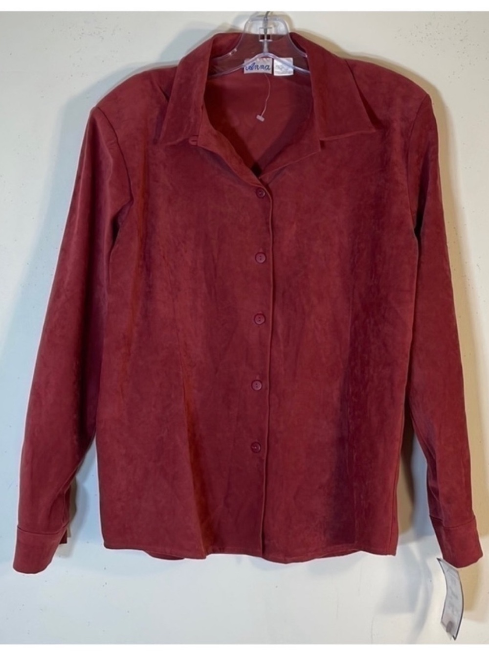Anna Cherry Tart Faux Suede Shirt Jacket Shacket. M. NWT.